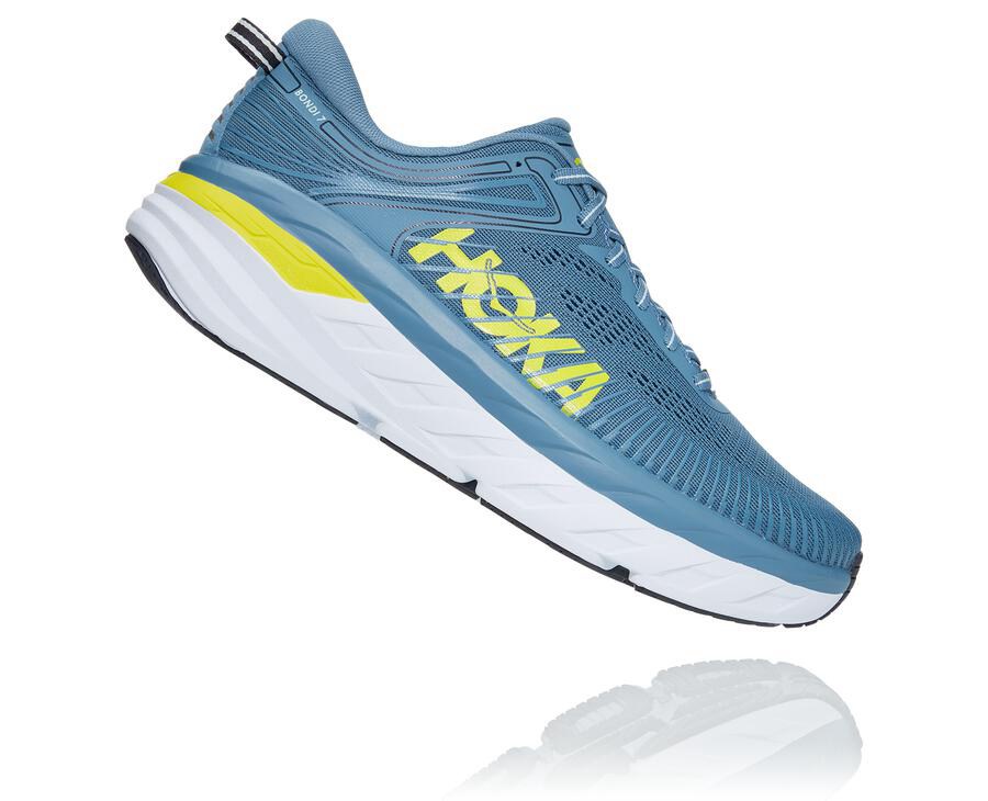 Zapatillas Running Hoka One One Hombre - Bondi 7 - Azules - DXJ426735